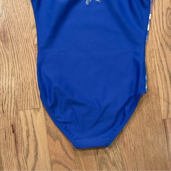 Destira Gymnastics American Flag Leotard Size XS Granite Gray - Picture 3 of 5